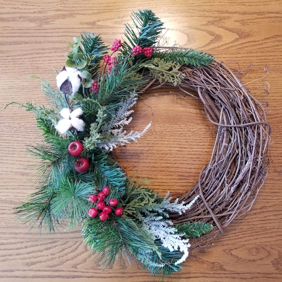 Other - Homemade Farmhouse Old Christmas style wreath